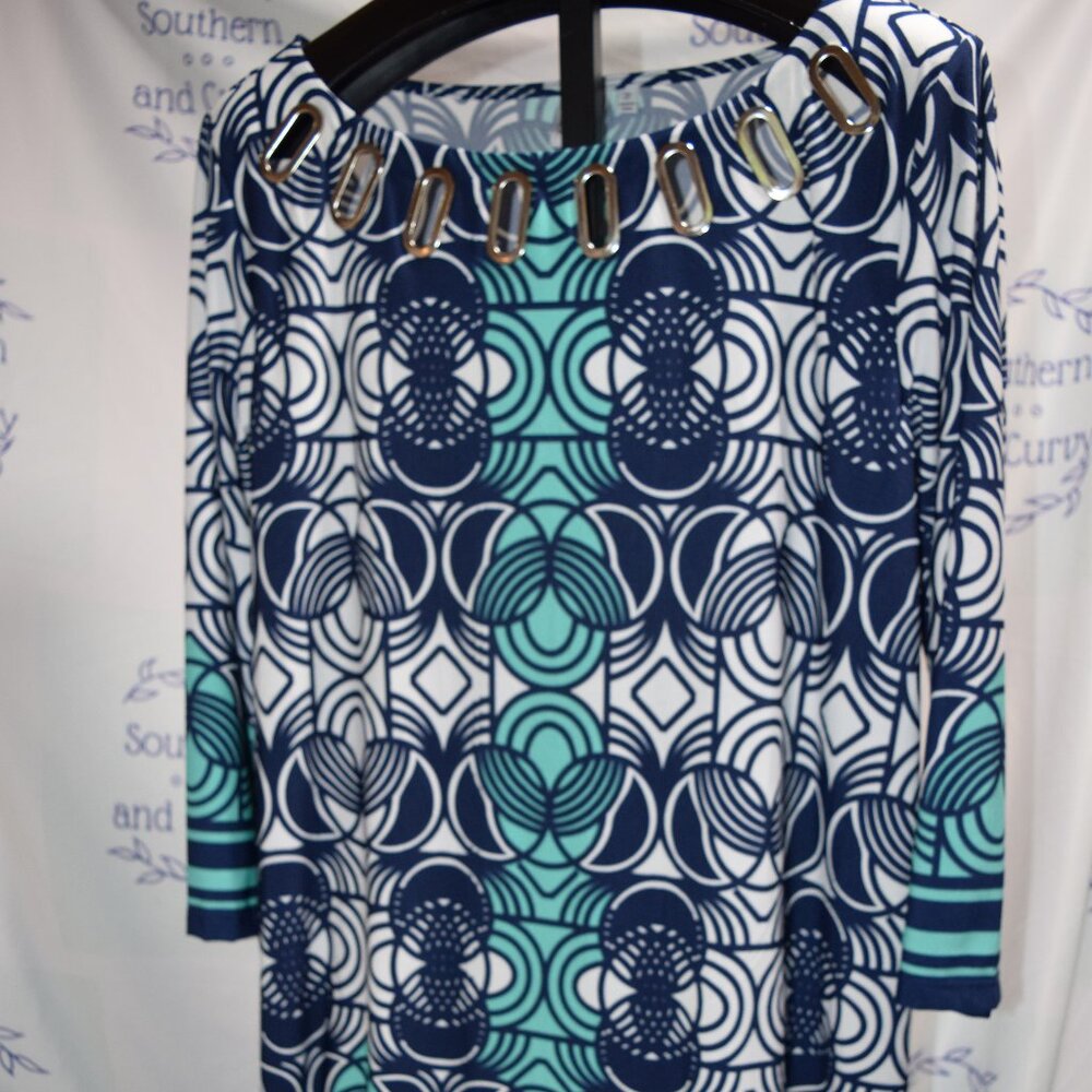 Just My Size Geometric Print Dress, Size 2X